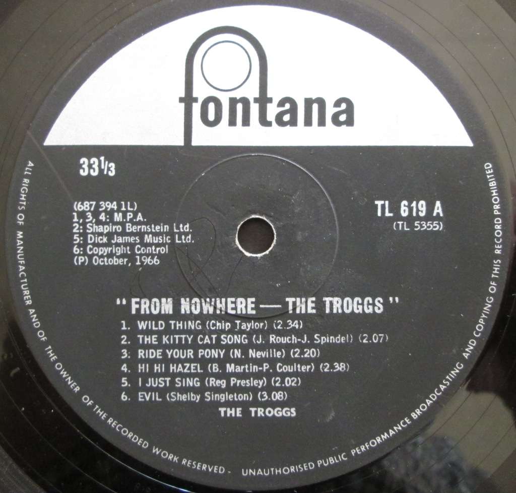 THE TROGGS  FROM NOWHERE (LP/VINYL)