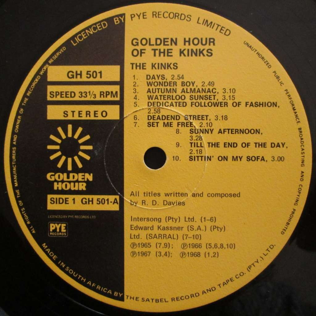 THE KINKS - GOLDEN HOUR OF THE KINKS  (LP/VINYL)