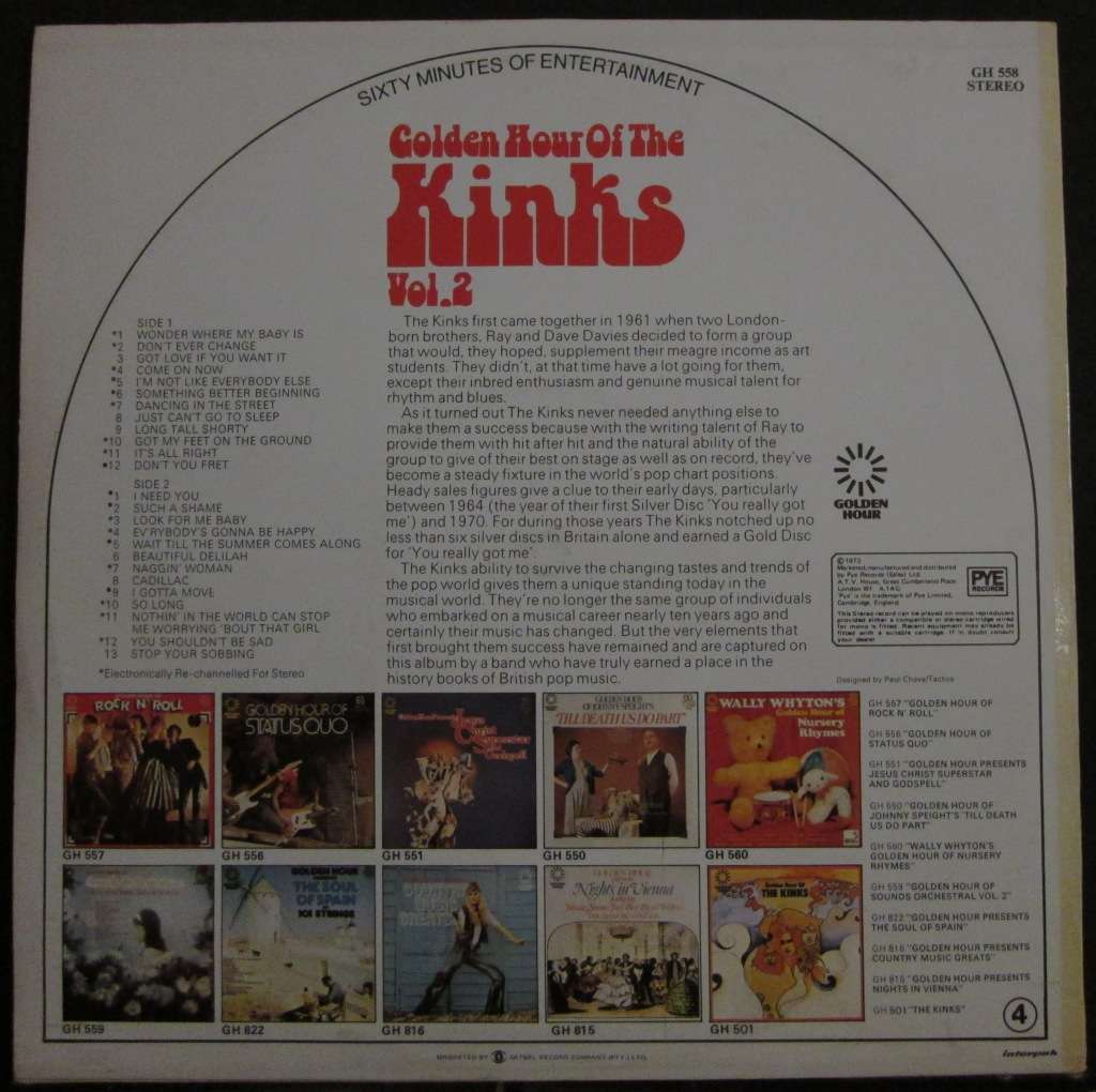 THE KINKS - GOLDEN HOUR OF THE KINKS VOL. 2  (LP/VINYL)