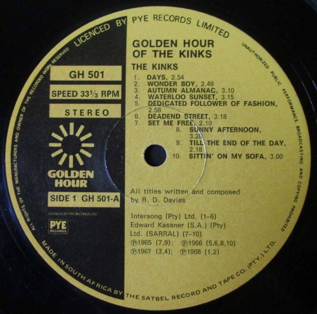 THE KINKS - GOLDEN HOUR OF THE KINKS (LP/VINYL)