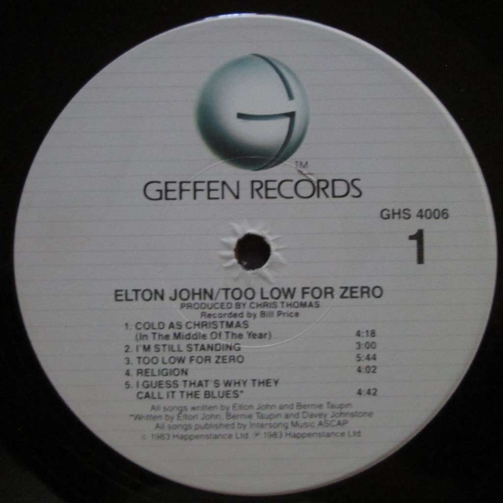 ELTON JOHN - TOO LOW FOR ZERO  (LP/VINYL)