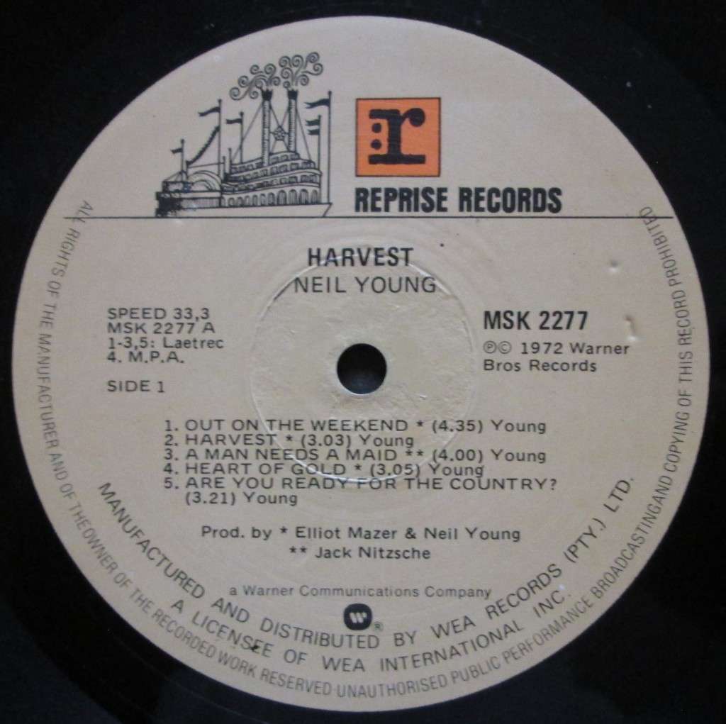 NEIL YOUNG - HARVEST  (LP/VINYL)
