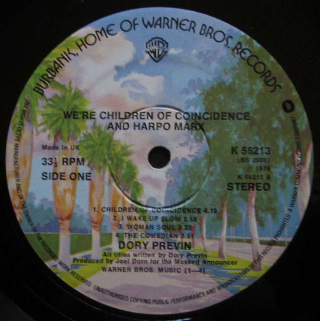 DORY PREVIN - WERE CHILDREN OF COINCIDENCE AND HARPO MARX (LP/VINYL)