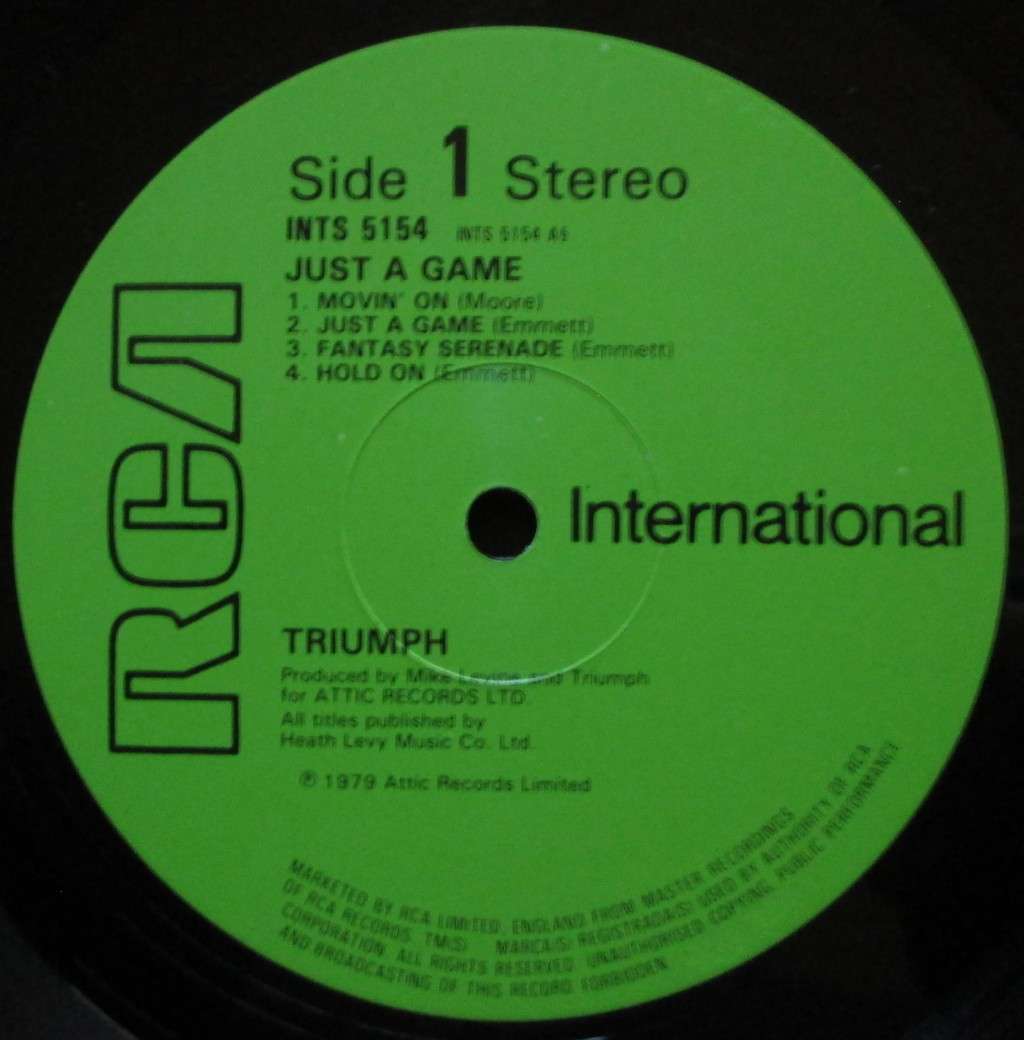 TRIUMPH - JUST A GAME  (LP/VINYL)