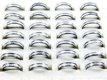 9pcs Black and White Aluminum Alloy Rings Wholesale