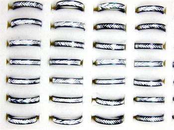 9pcs Black and White Aluminum Alloy Rings Wholesale