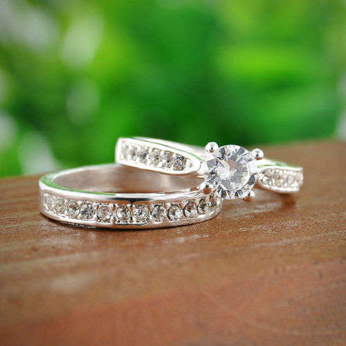 !!! TWO RINGS R99 !!! Simulate Diamond Wedding Engagement Ring FREE SHIPPING
