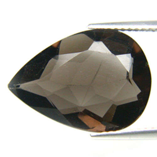 3.58 ct Natural Smoky Quartz - Pear Cut Faceted