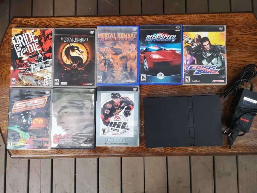 PS2 Slim - Chipped with Games