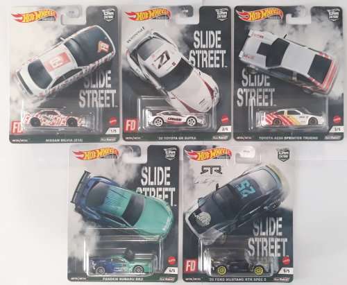 HOT WHEELS PREMIUM `SLIDE STREET SET` (SET OF 5)