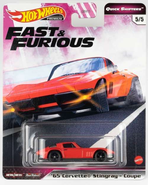 HOT WHEELS PREMIUM `FAST AND FURIOUS` `65 CORVETTE STINGRAY COUPE