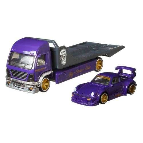 HOT WHEELS PREMIUM TEAM TRANSPORTER RWB PORSCHE 930 ON AERO LIFT TRUCK