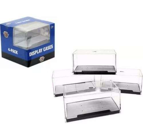 HOT WHEELS/GREENLIGHT/MINI GT DISPLAY CASES 1:64 SCALE (4 CASES PER PACK)