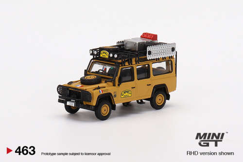 MINI GT LAND ROVER DEFENDER 110 - 1989 CAMEL TROPHY AMAZON TEAM FRANCE