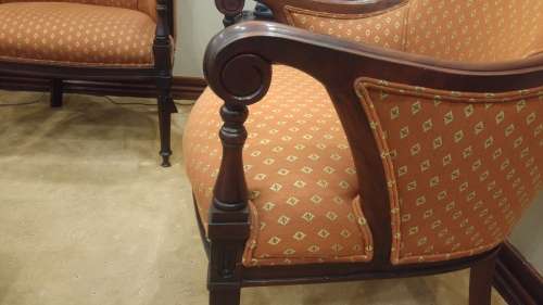 Wetherlys 4 x Orange chairs and Wood - Immaculate Condition - R21000