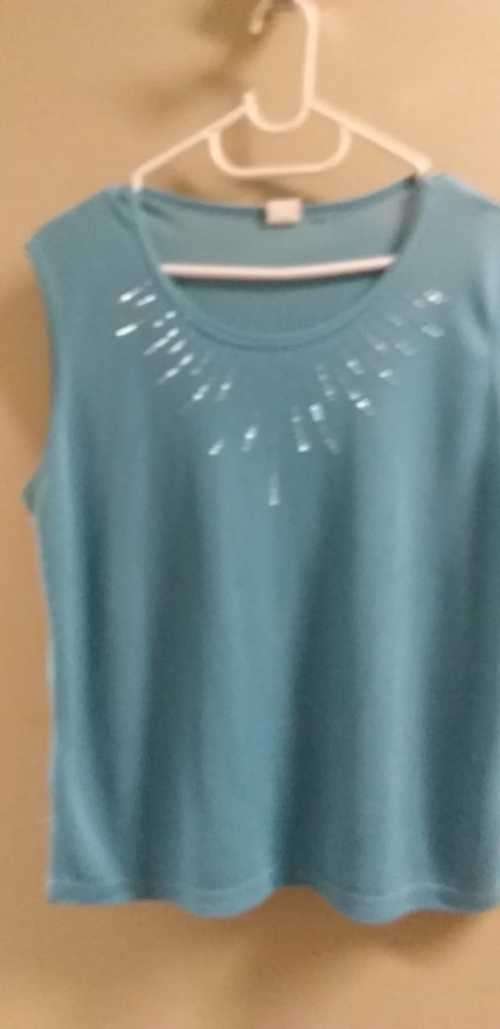 Turquoise Fancy Beaded Top - Size XL - Excellent Condition