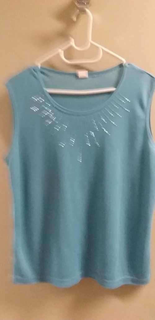 Turquoise Fancy Beaded Top - Size XL - Excellent Condition