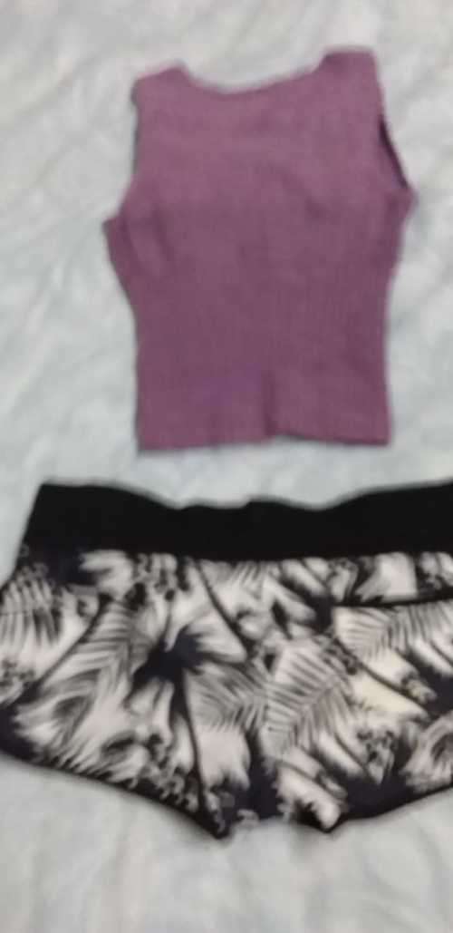 Puple Knitted top Small and B Star Size 8 Swimming/ Casual Shorts - Excellent Condition