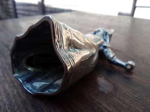 WOW RARE!! STUNNING ELWECO ZINC GIRL HOLDING 2 CANDEL HOLDER- 10cm Hight - 4.5cm Bottom