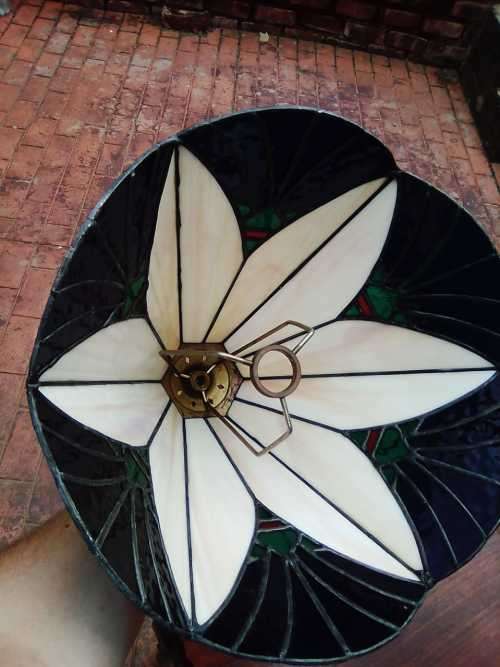 Vintage Hand Made Lead Lamp - Lead, Blue,Green,Red & Cream Marble - 100% NO CRACKS NO CHIPS