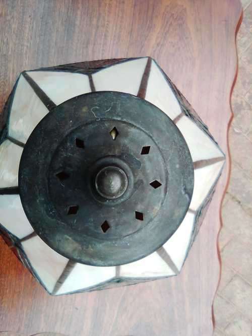 Vintage Hand Made Lead Lamp - Lead, Blue,Green,Red & Cream Marble - 100% NO CRACKS NO CHIPS