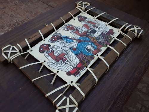 AMAZING - AFRICAN CULTURE Wooden and Leather Picture Frame 43 cm x 31 cm - AMAZING FIND