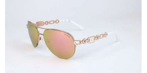 Guess Designer Sunglasses - GF 0257 28G - Pilot Frame Style - Shiny Rose Gold Comes in original Case