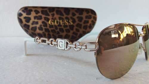 Guess Designer Sunglasses - GF 0257 28G - Pilot Frame Style - Shiny Rose Gold Comes in original Case