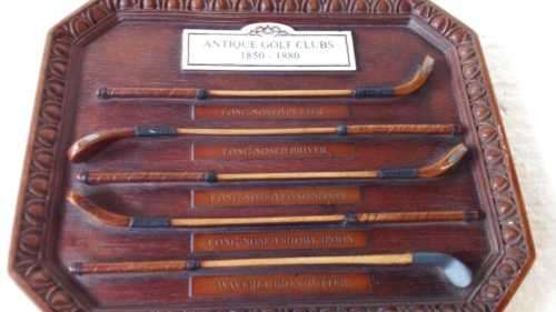 ANTIQUE GOLF CLUBS - 1850 -1880 - VINTAGE DISPLAY - BY HISTORY CRAFT  2001 - 20 YEARS OLD AMAZING