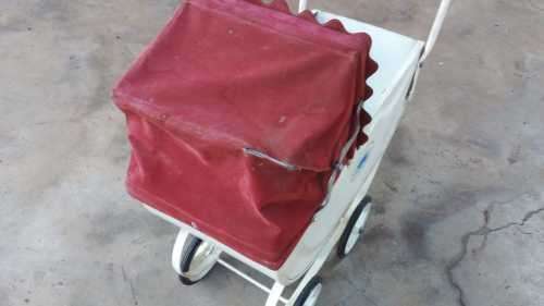 VINTAGE PLAYFUL 1950 DOLL PRAM -  MADE FROM METAL - 66 CM X 71  CM - AMAZING FIND - DON'T MISS OUT