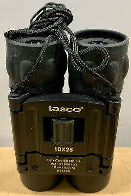Tasco Binoculars 10x25 Fully Coated Optics 168RB - Compact - Amazing Condition