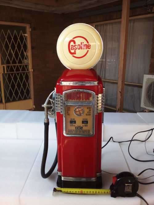 Vintage Gas Pump 40s Style AM/FM Cassette Working Radio NONSTOP Polyflame GASOLINE 23"