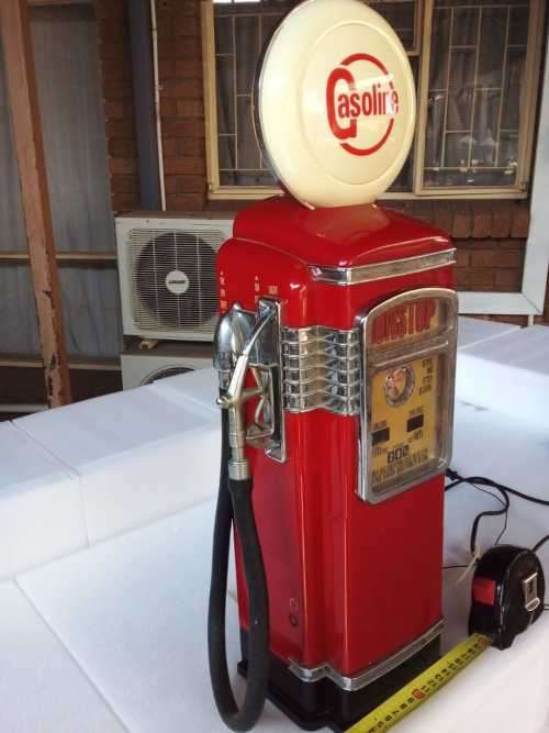 Vintage Gas Pump 40s Style AM/FM Cassette Working Radio NONSTOP Polyflame GASOLINE 23"