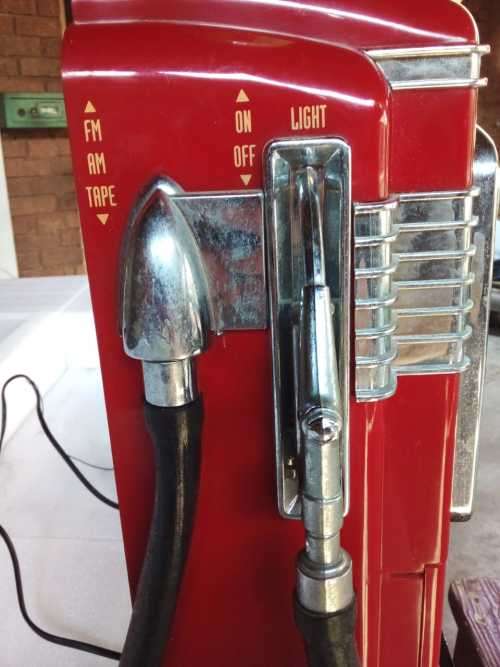Vintage Gas Pump 40s Style AM/FM Cassette Working Radio NONSTOP Polyflame GASOLINE 23"