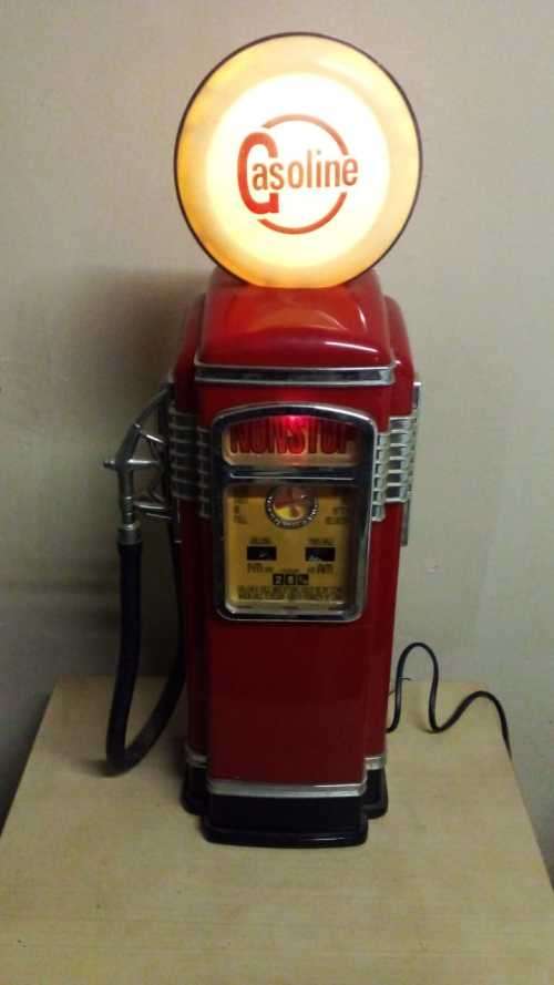 Vintage Gas Pump 40s Style AM/FM Cassette Working Radio NONSTOP Polyflame GASOLINE 23"