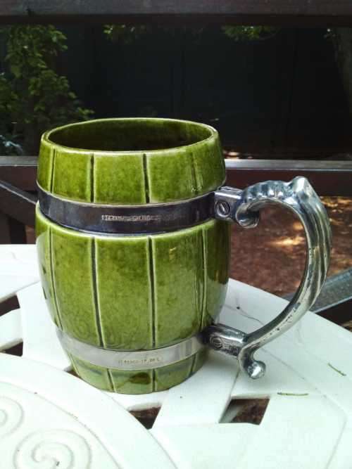 SERANCO.SP.ON C - B068 - 750 ML BEER MUG - VINTAGE -  Made from puter, brass Silver plated - AMAZING