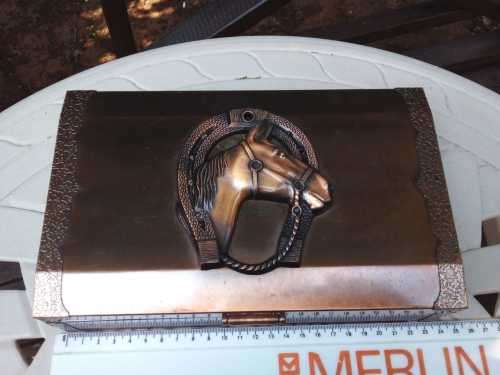 Amazing Horse and shoe Jeweley /Trinket Box - Metal made in Japan - AMAZING CONDITION