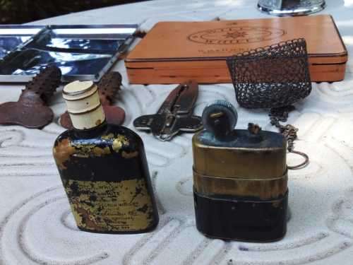Antique Smoking and Pipe Bundle 2 x Petrol Lighters & 1900's Pipe Reamers
