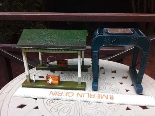 Vintage Germany METAL Train Station and Crane Stand Crane not included - 100% WORKING