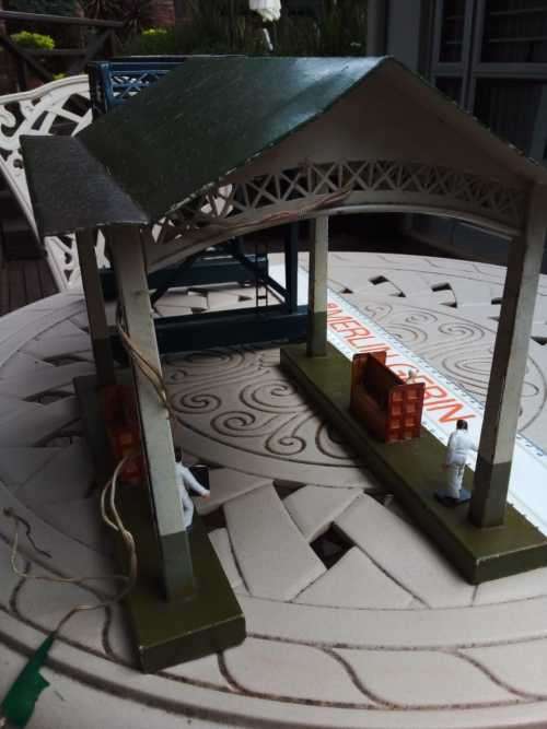 Vintage Germany METAL Train Station and Crane Stand Crane not included - 100% WORKING