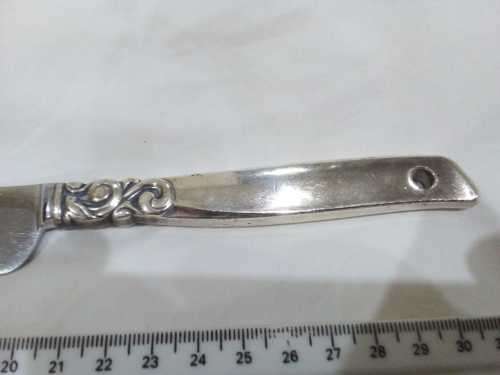 DAMASCENE BREAD KNIFE - SILVER HANDLE - AMAZING CONDITION
