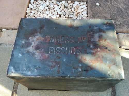 Vintage Large Metal Bakers LTD Biscuits Bin