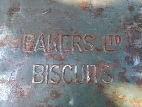 Vintage Large Metal Bakers LTD Biscuits Bin