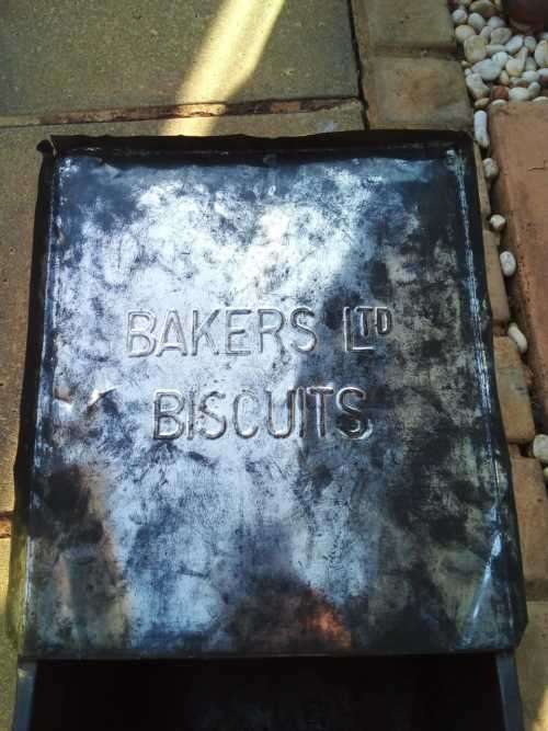 Vintage Large Metal Bakers LTD Biscuits Bin
