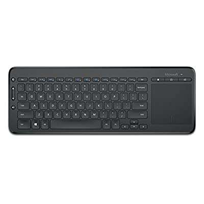 Microsoft Wireless All-In-One Media Keyboard,Black - Wireless Keyboard with Track Pad. USB Wireless