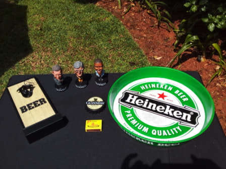 6 X BAR ACCESSORIES - 3 X BATTERY OPERTED FIGURINE`S - 1 X TRAY - 2 X BOTTLE OPENER`S