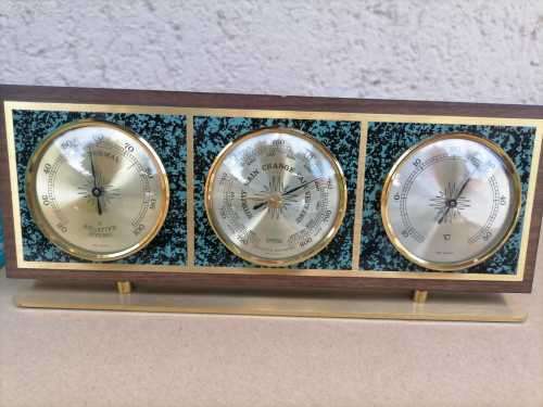 Huger Barometer west germany 3 in 1 desktop - PRACISIONS - RELATIVE HYGRO - C - 27 CM x 11CM