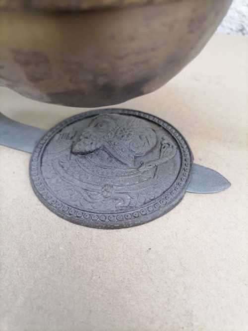 VINTAGE SWORD HILT ASHTRAY, SPELTER, KNIGHTS OF COLUMBUS CEREMONIAL ITEM - MADE FROM PEWTER