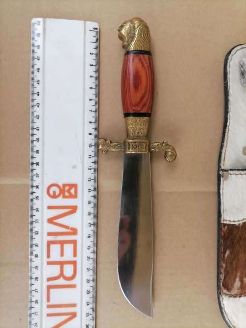 Vintage TRAMONTINA Brasil `INOX-STAINLESS` HUNTING KNIFE 26CM - Fixed Blade + SHEATH