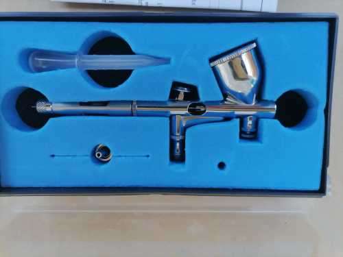 AIR BRUSH SG A180 0.2MM FLUID 9CC - WITH BOOKLET - WITH PLASTIC TUBE PLASTIC BOX - LIKE NEW